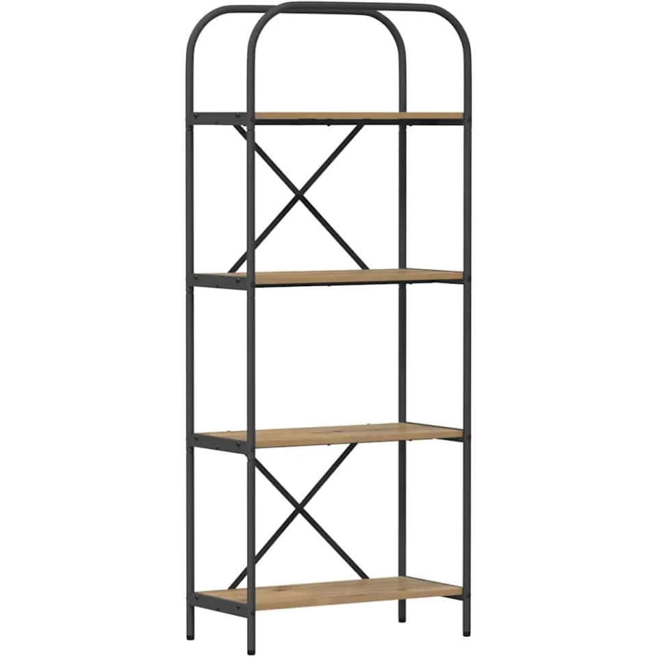 vidaXL Boekenkast 4-laags 60 x 30 x 146 cm Bewerkt hout Artisan Eiken, foto 3