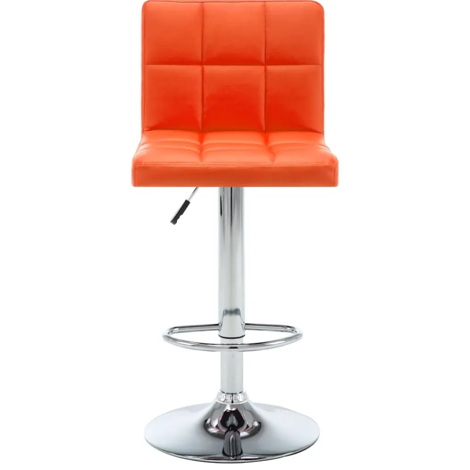 vidaXL Barkrukken 2 st kunstleer oranje, foto 3