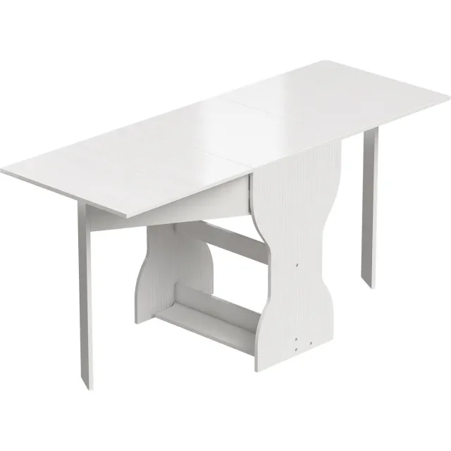 Homona Klaptafel - Voor 2-4 personen - Met opbergruimte - 160 x 60 x 75 cm - Wit