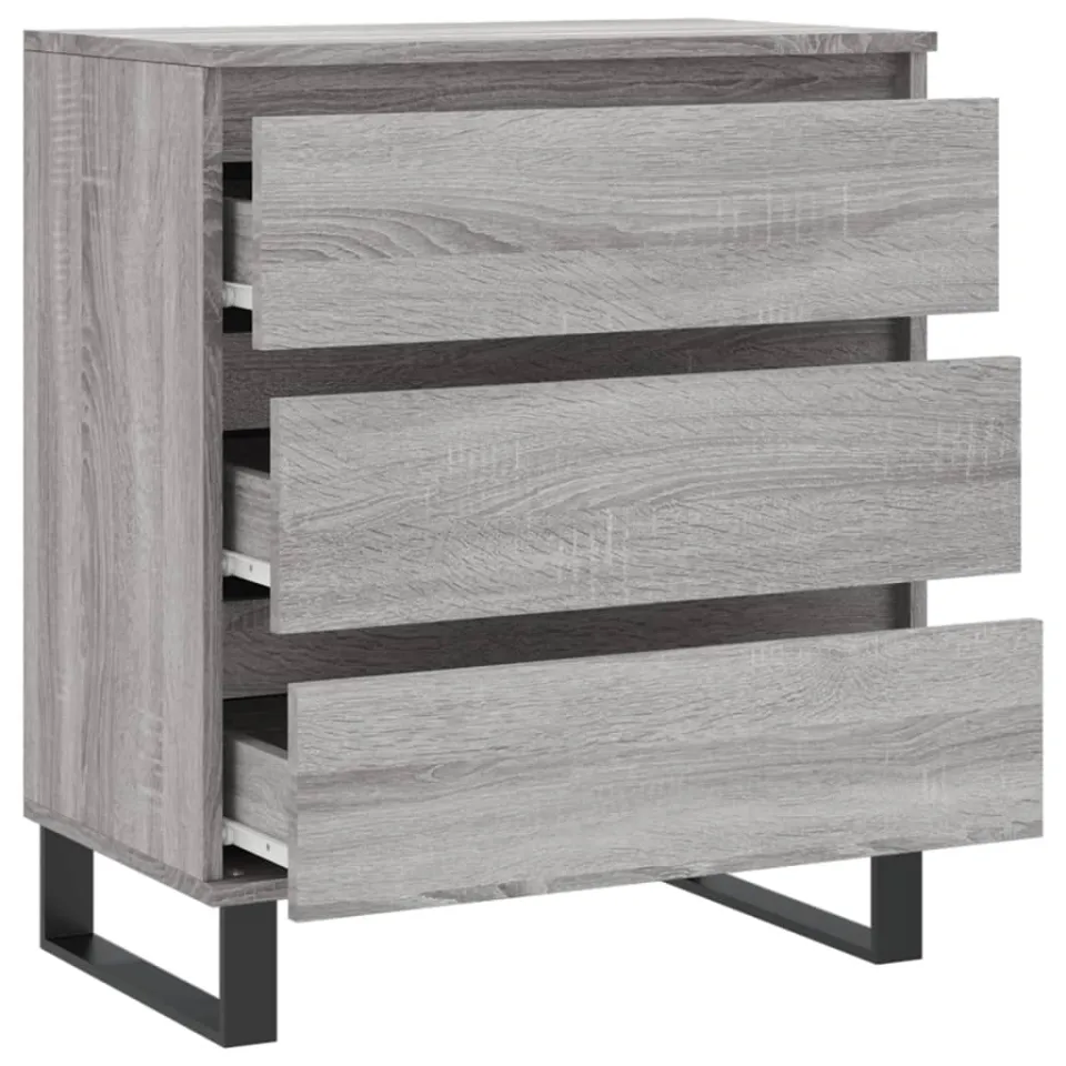 vidaXL Dressoir 60x35x70 cm bewerkt hout grijs sonoma eikenkleurig, foto 3