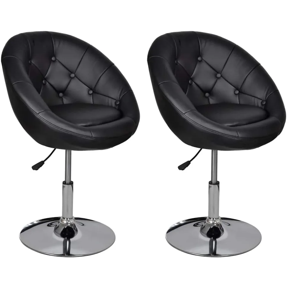 vidaXL Barstoelen 2 st kunstleer zwart, foto 3