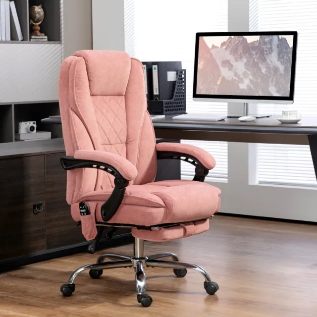 CHICFURN Bureaustoel - Vibratiemassage - Verstelbare hoogte - Roze