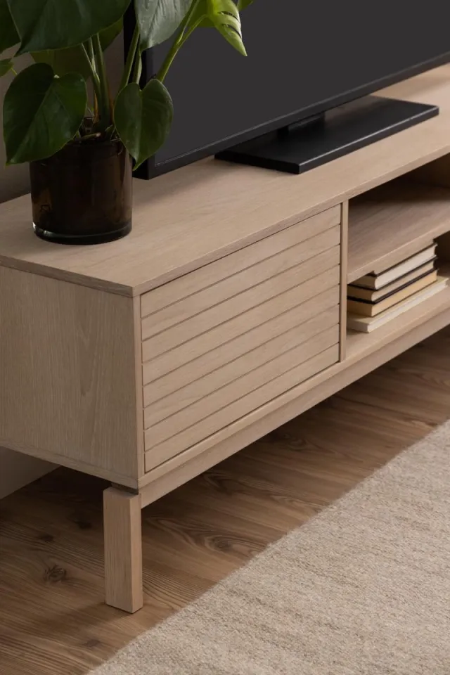 Giga Living Tv-Meubel Klevik - Naturel - 160x40x50cm Wit