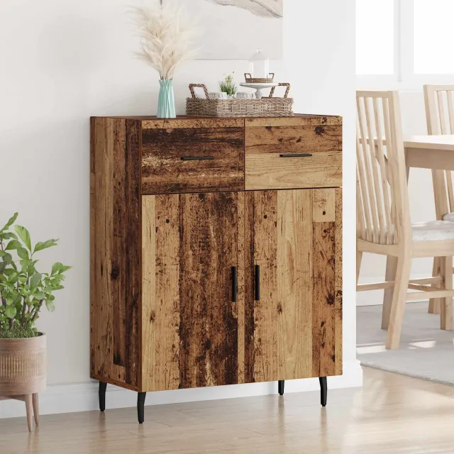 vidaXL Dressoir Oud Hout 69,5 x 34 x 90 cm Bewerkt hout Bruin