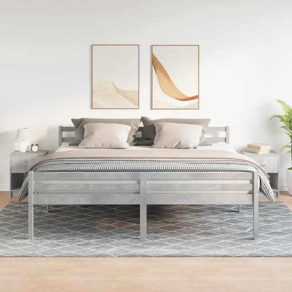 vidaXL Nachtkastjes 2 st met lade 40x34x50 cm betongrijs bruin, foto 2