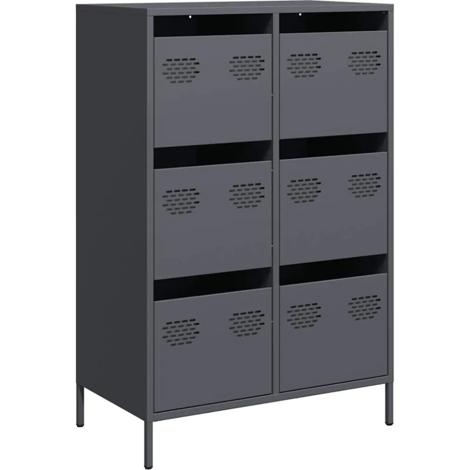 vidaXL Hoge kast 68x39x101,5 cm staal antracietkleurig, foto 3