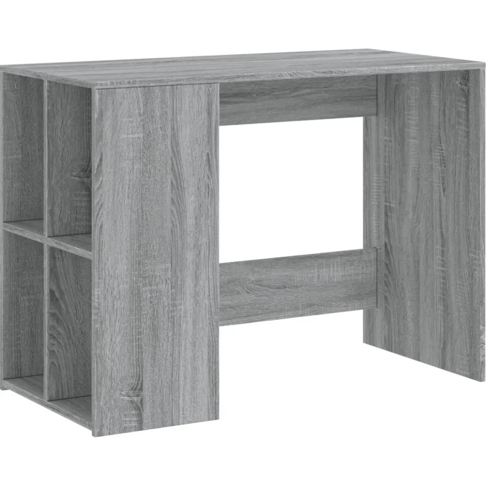 vidaXL Bureau 102x50x75 cm bewerkt hout grijs sonoma eikenkleurig, foto 3