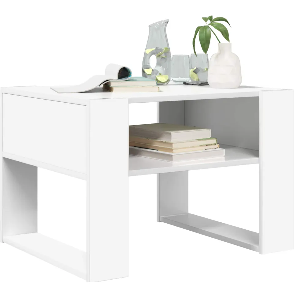 vidaXL Salontafel Wit 66 x 53 x 45 cm Bewerkt hout, foto 3
