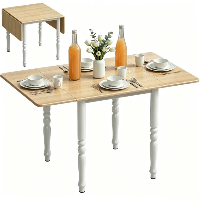 sogiol Inklapbare Eettafel voor 2 tot 6 Personen - Ruimtebesparende Vouwtafel met Houteffect - Natuurlijke Afwerking - 134 x 80 x 75 cm