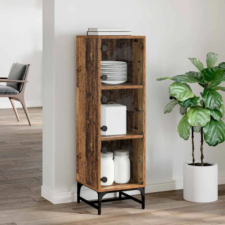 vidaXL Dressoir Oudhout 35 x 37 x 117 cm bruin, foto 3