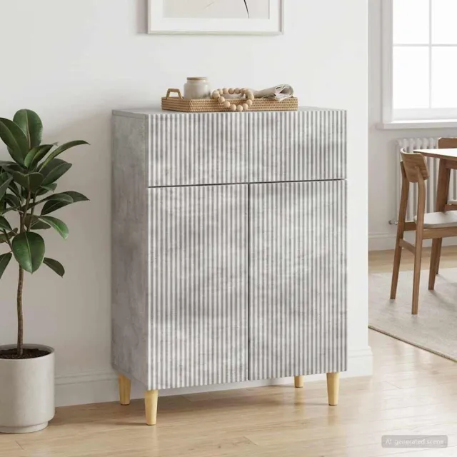 vidaXL Dressoir met lade Betongrijs 66 x 34,5 x 90 cm Bewerkt hout grijs, foto 2