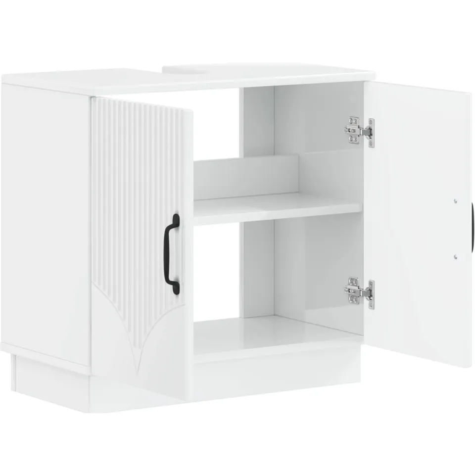 vidaXL Badkamer wastafelkast HOORN Hoogglans Wit 59,5 x 31,5 x 56 cm