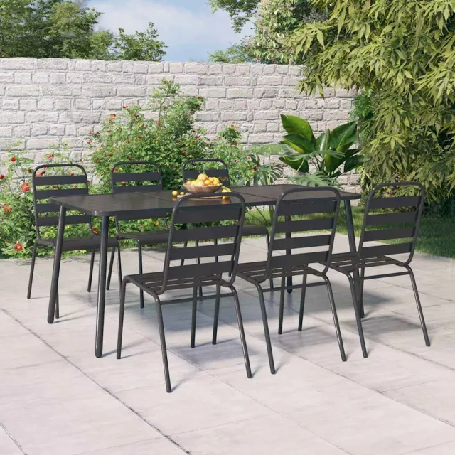 vidaXL 7-delige Tuinset staal antracietkleurig, foto 2