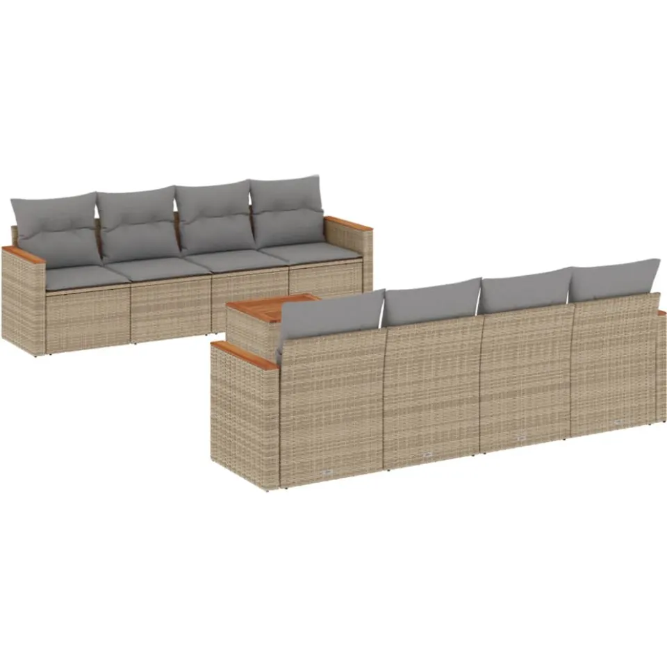 vidaXL Patio Sofa Set 8-zits Beige and Grey, foto 3