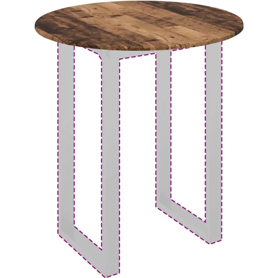 vidaXL Tafelblad Ø 80 x 1,5 cm Rond Bewerkt hout Oud hout Bruin
