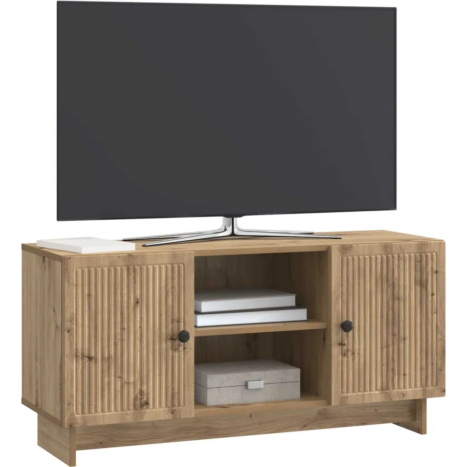 vidaXL TV-kast 102 x 34,5 x 50 cm Artisanaal eiken Bewerkt hout Bruin