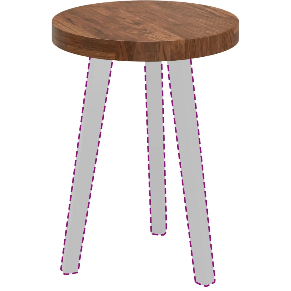 vidaXL Tafelblad Ø 40 x 4 cm Rond Massief Eikenhout Licht Bruin