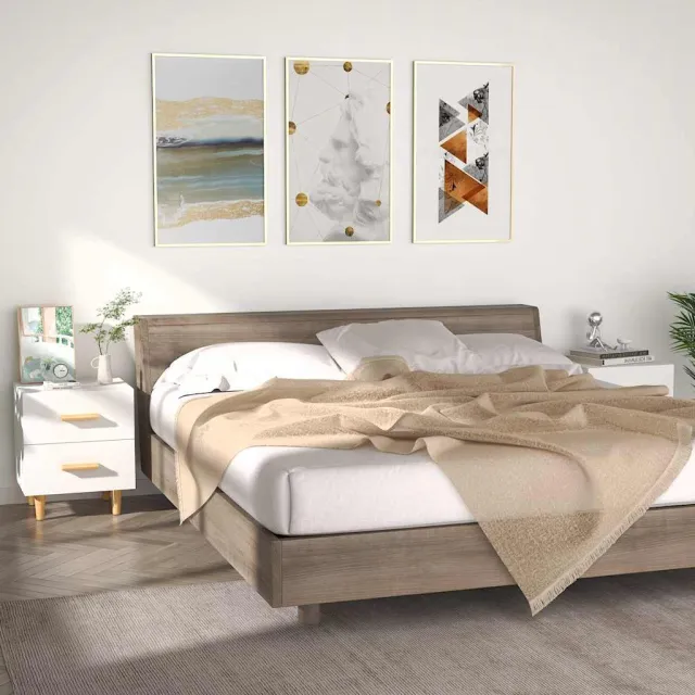 vidaXL Nachtkastjes 2 st 40x35x47,5 cm wit, foto 2