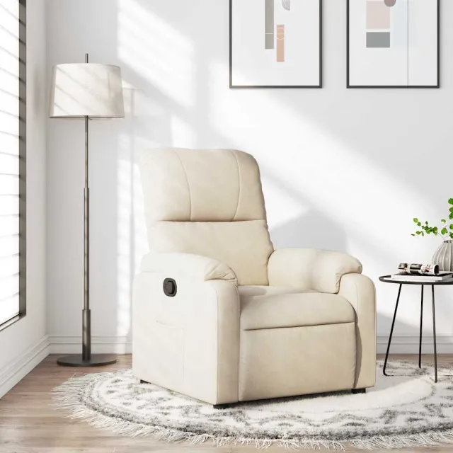 vidaXL Fauteuil verstelbaar microvezelstof beige