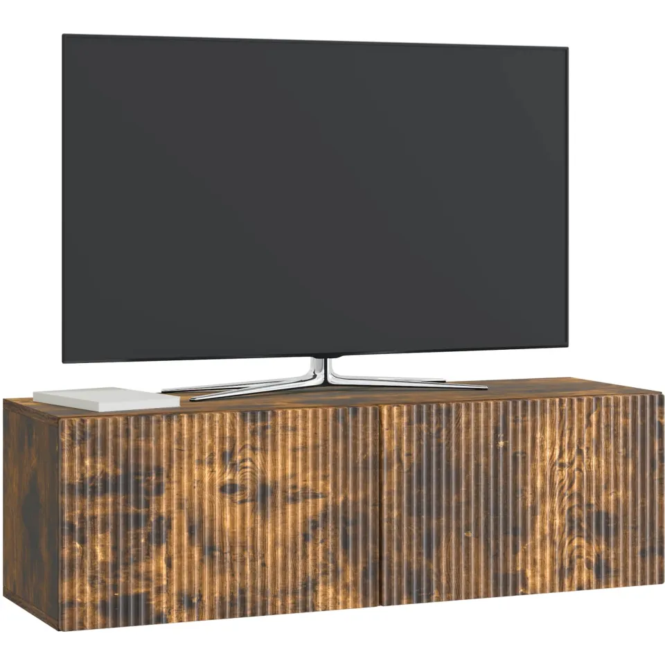 vidaXL Wandbeugel TV-kast 98 x 31 x 30 cm Gerookt eiken Bewerkt hout, foto 3