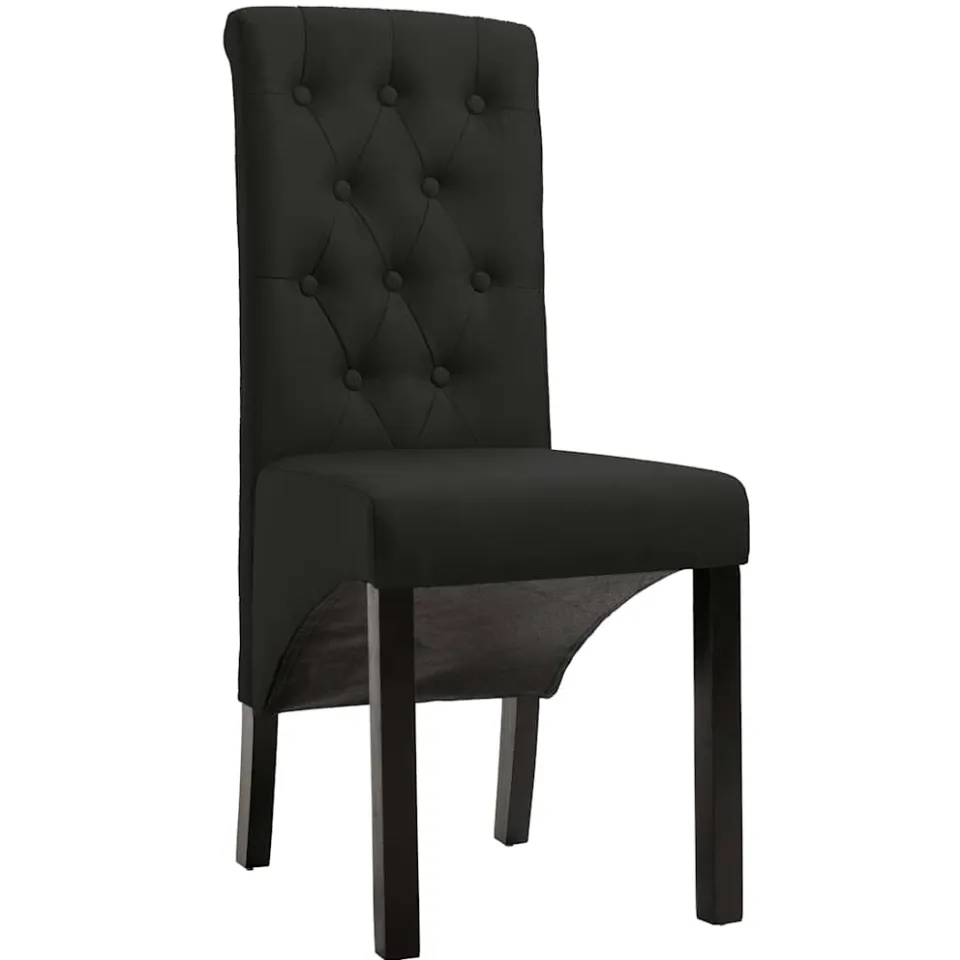 vidaXL Eetkamerstoelen 2 st stof zwart, foto 2
