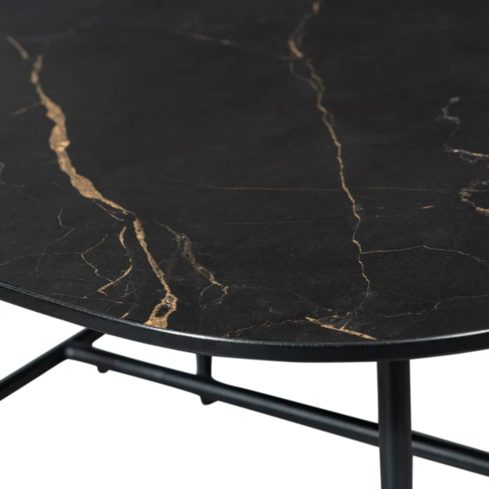 WOOOD Vajen Salontafel - Marmeren Look - Zwart - 38x70x70, foto 5