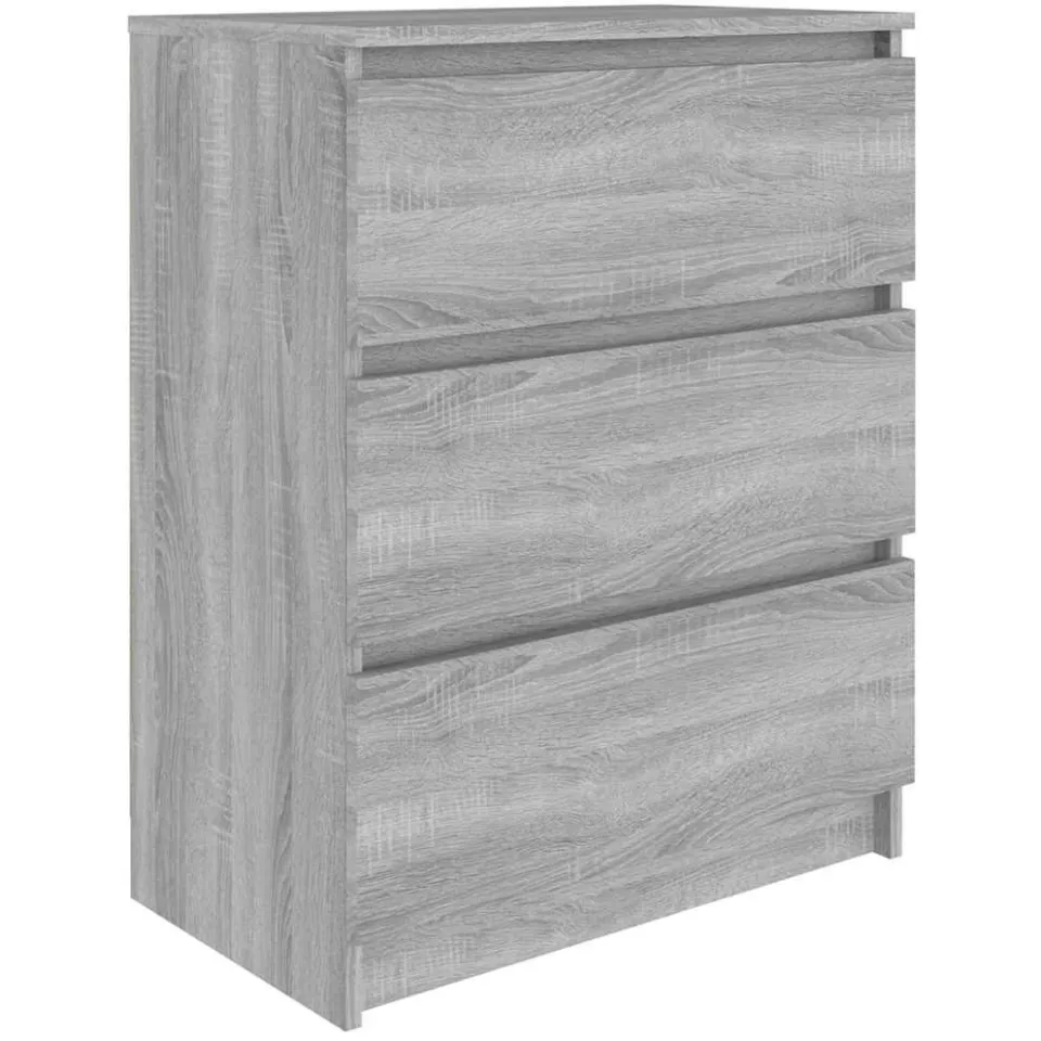 vidaXL Dressoir 60x35x76 cm bewerkt hout grijs sonoma eikenkleurig