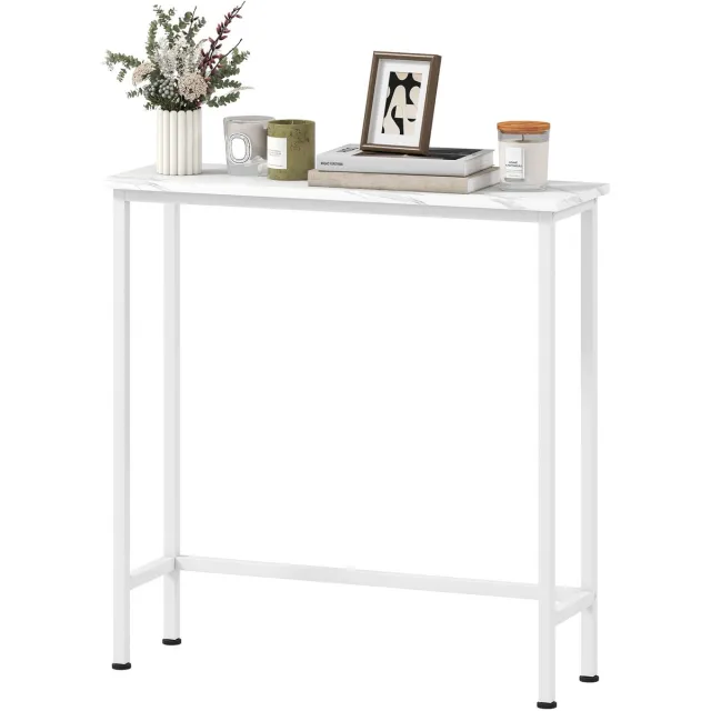 NordHaus Consoletafel - Haltafel - Entreetafel - Verstelbare pootjes en stabiele plaatsing - 75 x 24 x 76 cm, wit