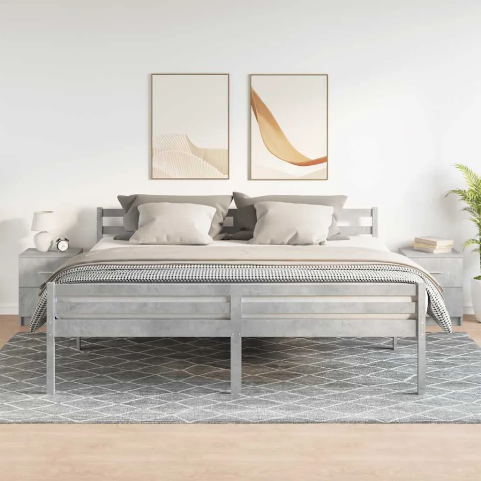 vidaXL Nachtkastjes 2 st met 2 lades 40x36x50 cm betongrijs bruin, foto 2
