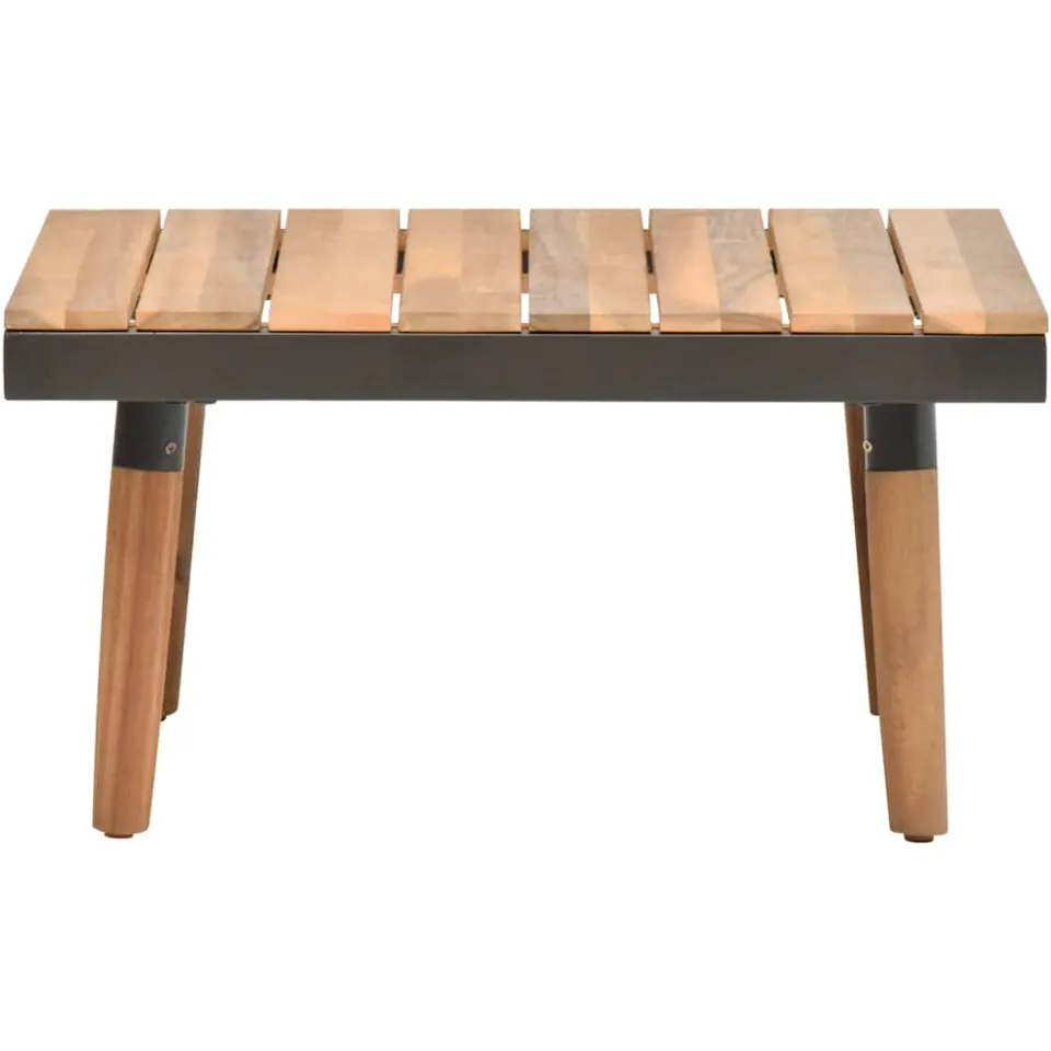 vidaXL 4-delige Loungeset met kussens massief acaciahout Grijs