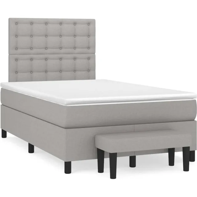 vidaXL Boxspring met matras stof lichtgrijs 120x190 cm grijs