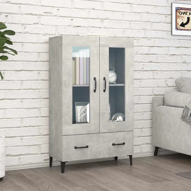 vidaXL Hoge kast 70x31x115 cm bewerkt hout betongrijs grijs, foto 2