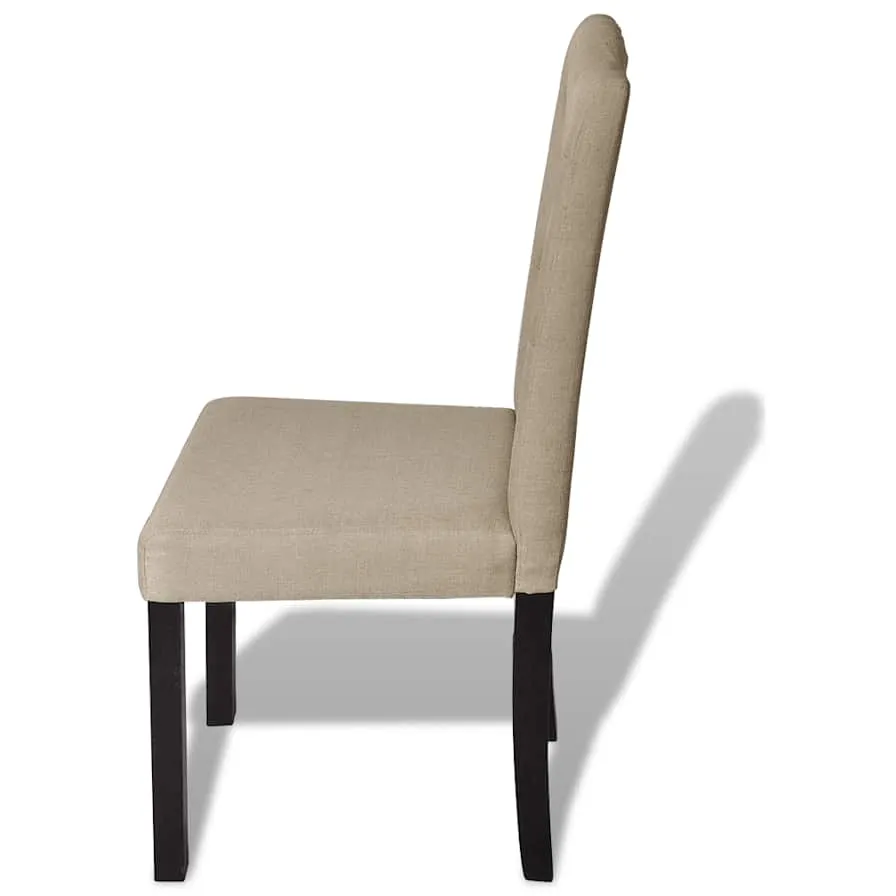 vidaXL Eetkamerstoelen 4 st stof camel, foto 4
