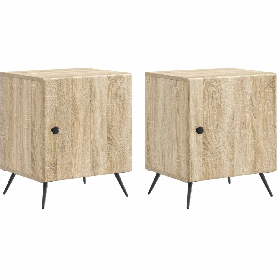 vidaXL Nachtkastje 2 st Sonoma Eiken 43 x 34,5 x 50 cm Bewerkt hout, foto 3