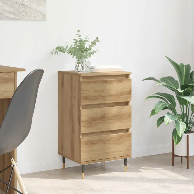 vidaXL Dressoir artisanaal eikenkleurig 35 x 40 x 70 cm Bewerkt hout Bruin