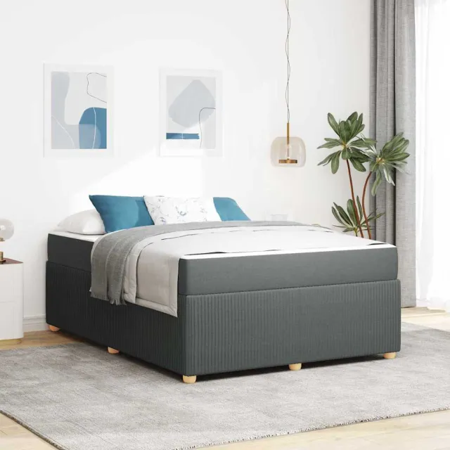 vidaXL Bedframe Donkergrijs 160 x 200 cm Stof