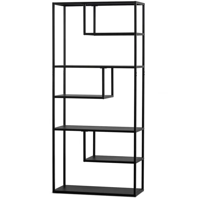 WOOOD Teun Vakkenkast - Metaal - Zwart - 188x85x35 black
