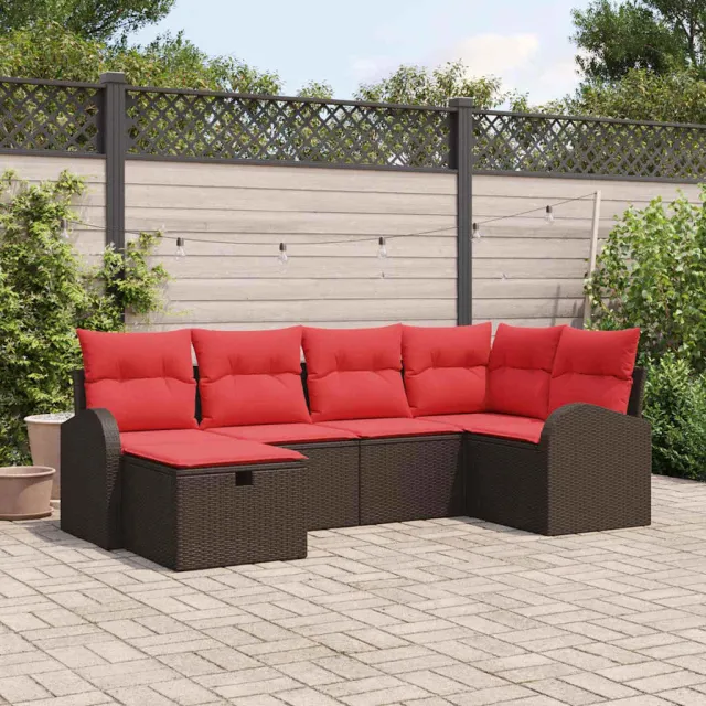 vidaXL Tuin Sofa Set 6 st Bruin poly rattan