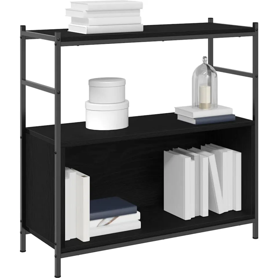 vidaXL Boekenkast 80 x 30 x 78,5 cm Bewerkt hout Zwart Eiken