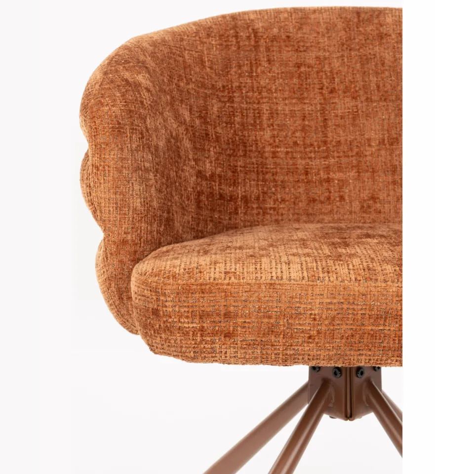 Housecraft Living Marjolein draaibare eetkamerstoel terracotta, foto 6