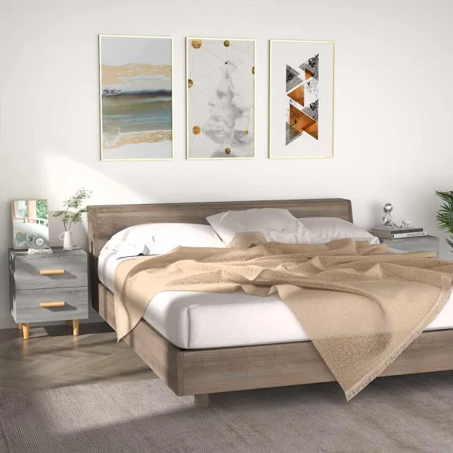 vidaXL Nachtkastjes 2 st 40x35x47,5 cm grijs sonoma eikenkleurig, foto 2