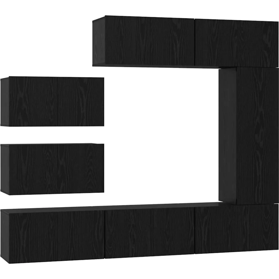 vidaXL Tv-meubelset 8 st 30,5 x 30 x 90 cm Zwart Eiken, foto 3