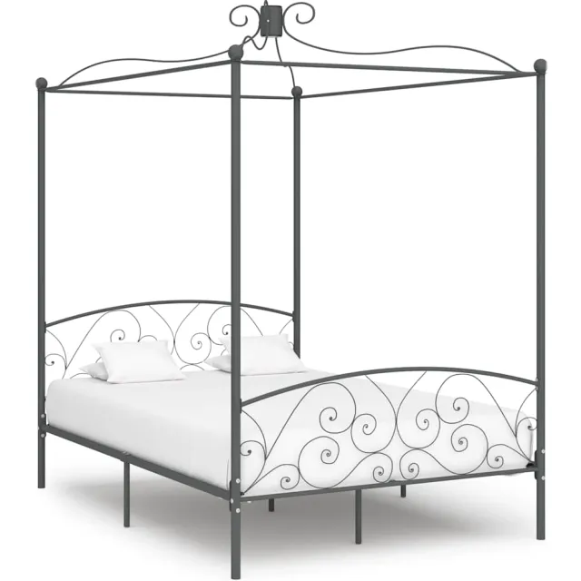 vidaXL Hemelbedframe metaal grijs 140x200 cm