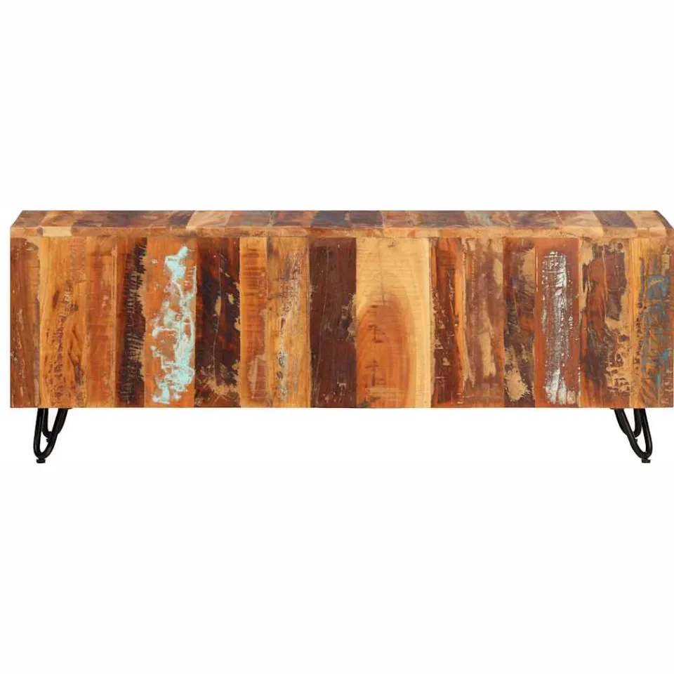 vidaXL Tv-meubel 110x30x40 cm massief gerecycled hout meerkleurig, foto 4