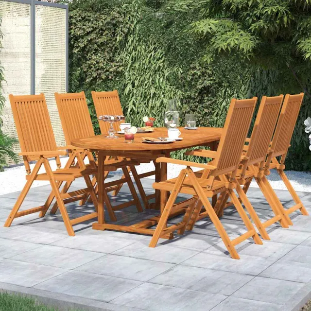 vidaXL 7-delige Tuinset massief acaciahout 120-170 cm bruin, foto 2