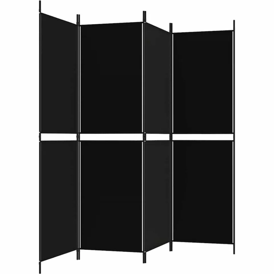 vidaXL Kamerscherm met 4 panelen 200x180 cm stof zwart, foto 3