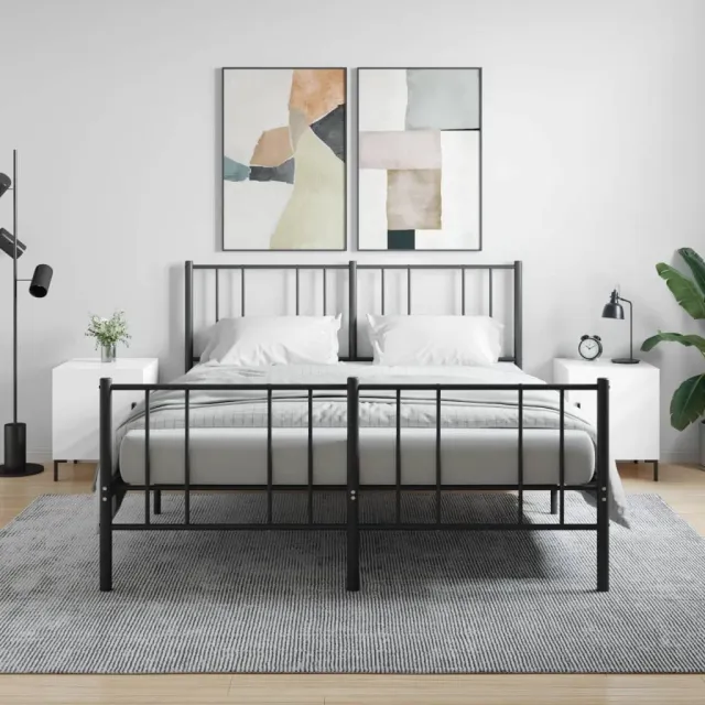 vidaXL Nachtkastjes 2 st 40x40x50 cm bewerkt hout hoogglans wit, foto 2