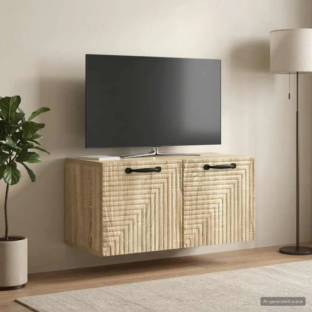 vidaXL Wandbeugel TV-kast Sonoma Eiken 59,5 x 31 x 30 cm Bewerkt hout Bruin