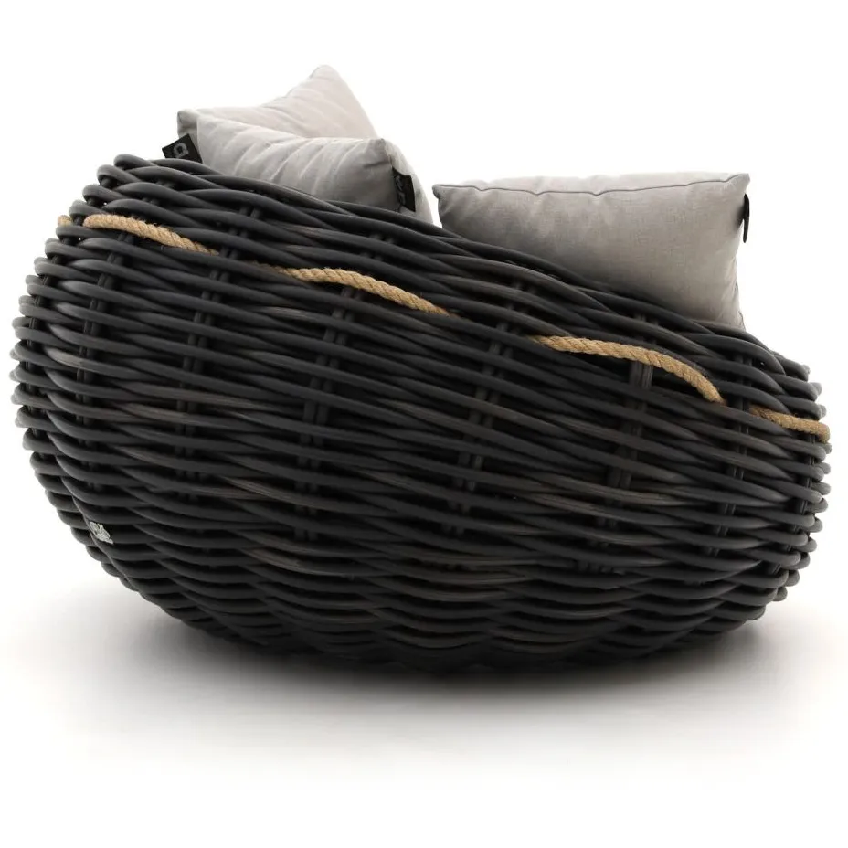 Apple Bee Cocoon/ROUGH-K stoel-bank loungeset 5-delig zwart, foto 4