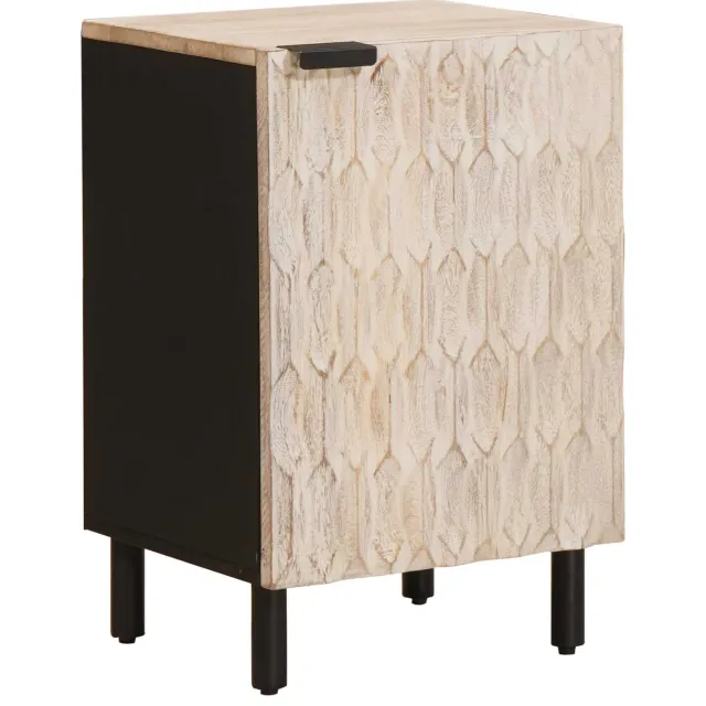 vidaXL Badkamerkast Wit 38 x 33 x 58 cm Massief Mango Hout